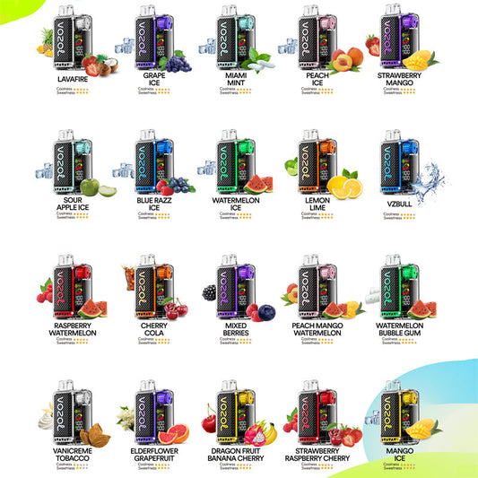 VOZOL VISTA 20000 Puffs Disposable (0% to 5% Nicotine) Vape 24ml 650mAh 20 Flavors Wholesale