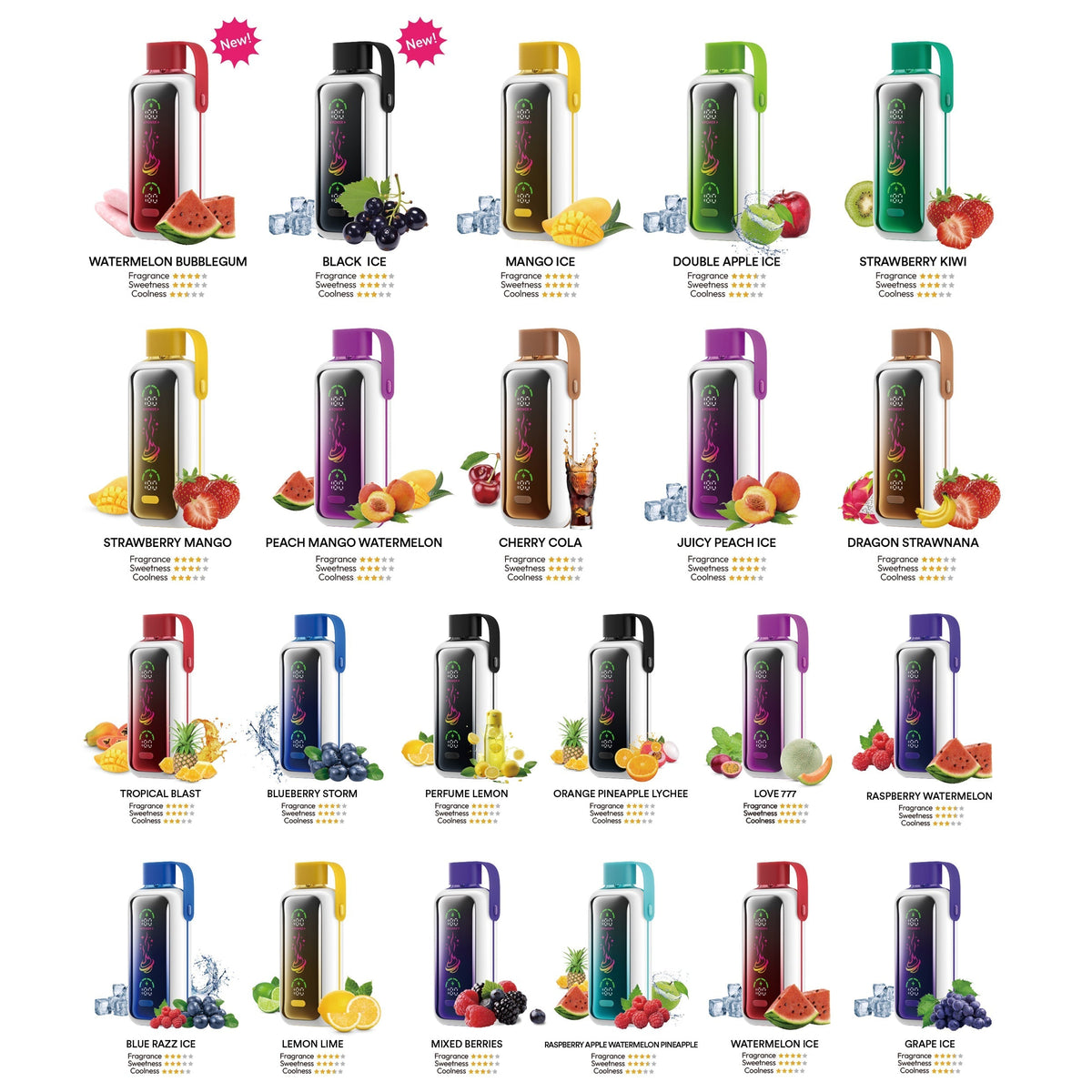 VOZOL STAR 20000 Puffs Disposable Vape(0% to 5% Nicotine) 650mAh 20ml of e-liquid 22 Flavors Wholesale