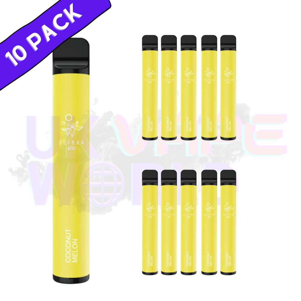 Elf Bar 600puff - Coconut Melon Flavour Box of 10 (2% Nicotine)550mah Battery capacity