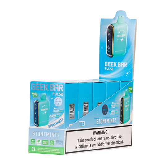 StoneMintz Geek Bar Pulse 50mg Nicotine 16ml E-liquid 650mAh Battery cold mint vape Flavor