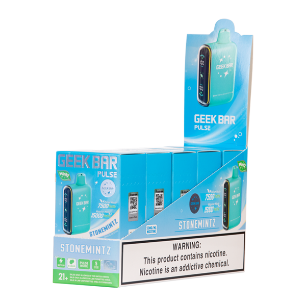 StoneMintz Geek Bar Pulse 50mg Nicotine 16ml E-liquid 650mAh Battery cold mint vape Flavor