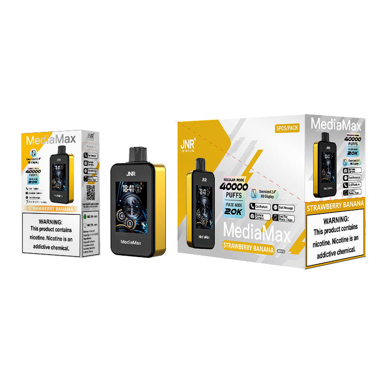 JNR Media Max 40000 Puffs 40k Smart Phone Pulse Full Screen Big Smoke 21ml 1000mAh 10 Flavors Disposable Vape