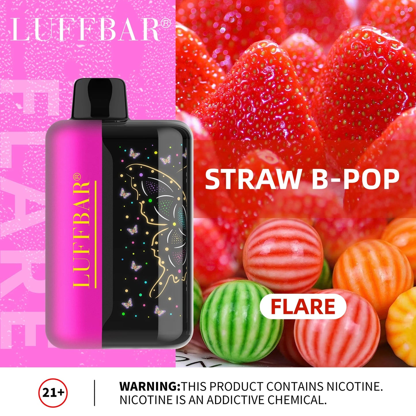 LUFFBAR FLARE DISPOSABLE VAPE 40000 PUFFS ,550mAh 18mL 9FLAVORS