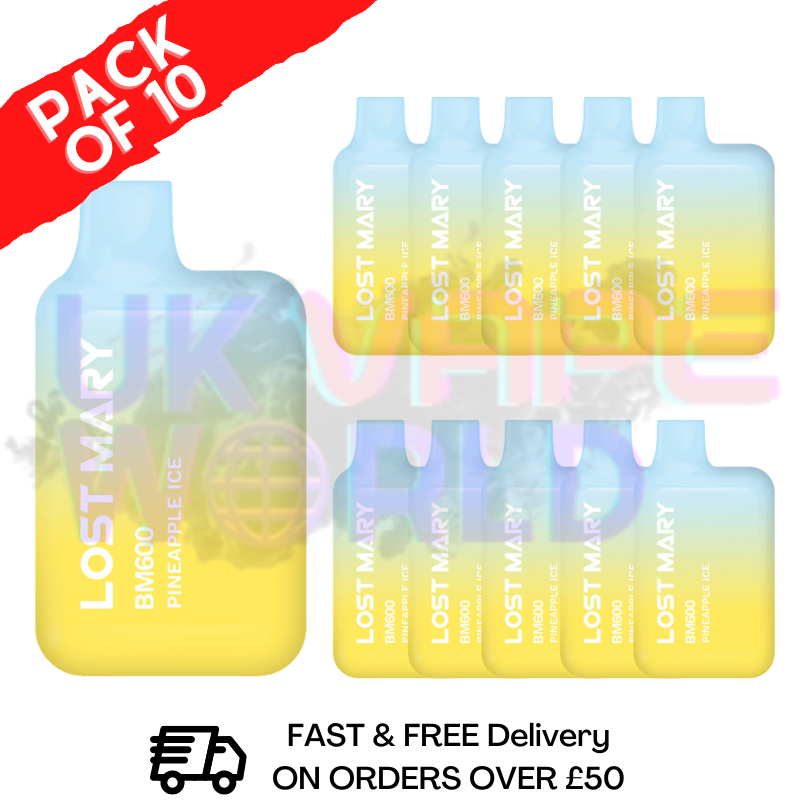 Pineapple ICE Lost Mary 600 Puff Bars Pack Of 10