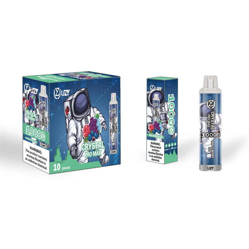 Hot Selling Uzy Crystal Pro Max 10k Puff Disposable Vape Electronic Cigarette Vape 20 Flavors