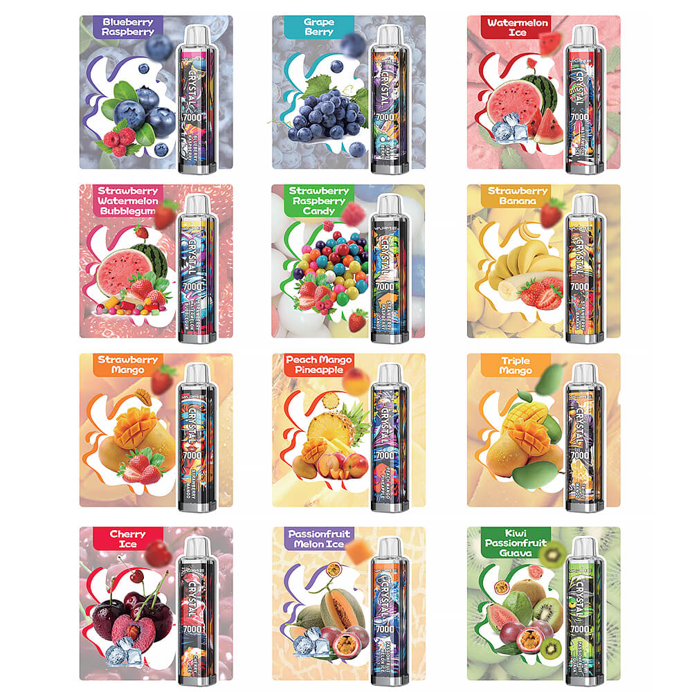 VAPME CRYSTAL 7000 PUFF Disposable Vape 14ML 650mAh 30 Flavors In Sales.