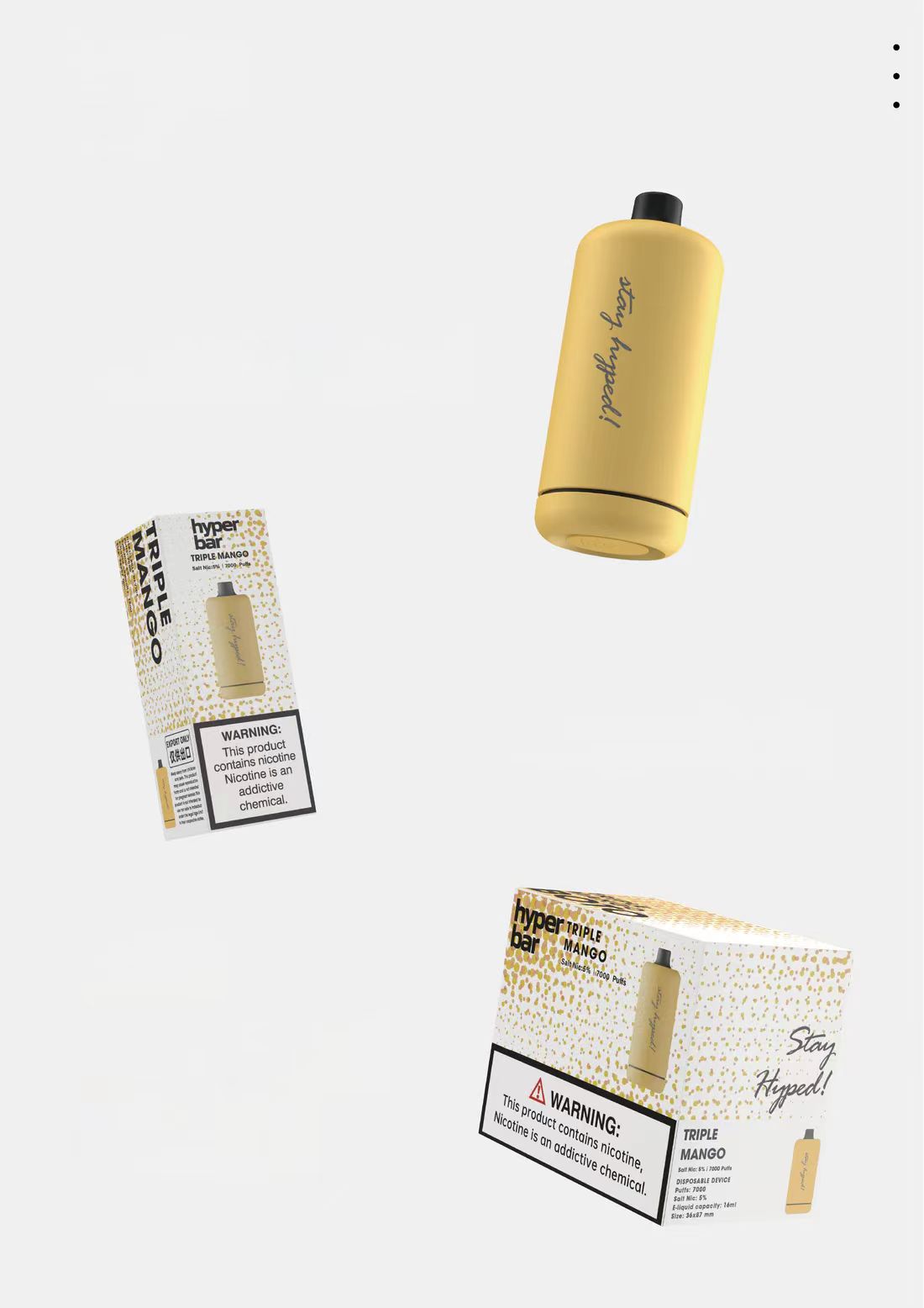 Hyperbar Boto 7000 Puffs 2% 5% Nicotine Rechargeable Disposable Pod-550mAh battery, 16ml E-liquid, Multiple Nicotine 18 Flavors