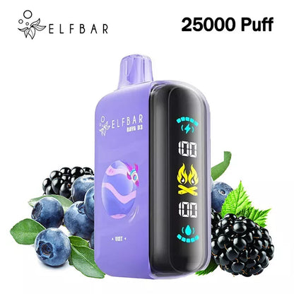 Elf Bar 25000 Puffs Raya D3 Vape  5% Nicotine 3D Screen Original 23ml E-liquid 850mAh Battery 20 flavors