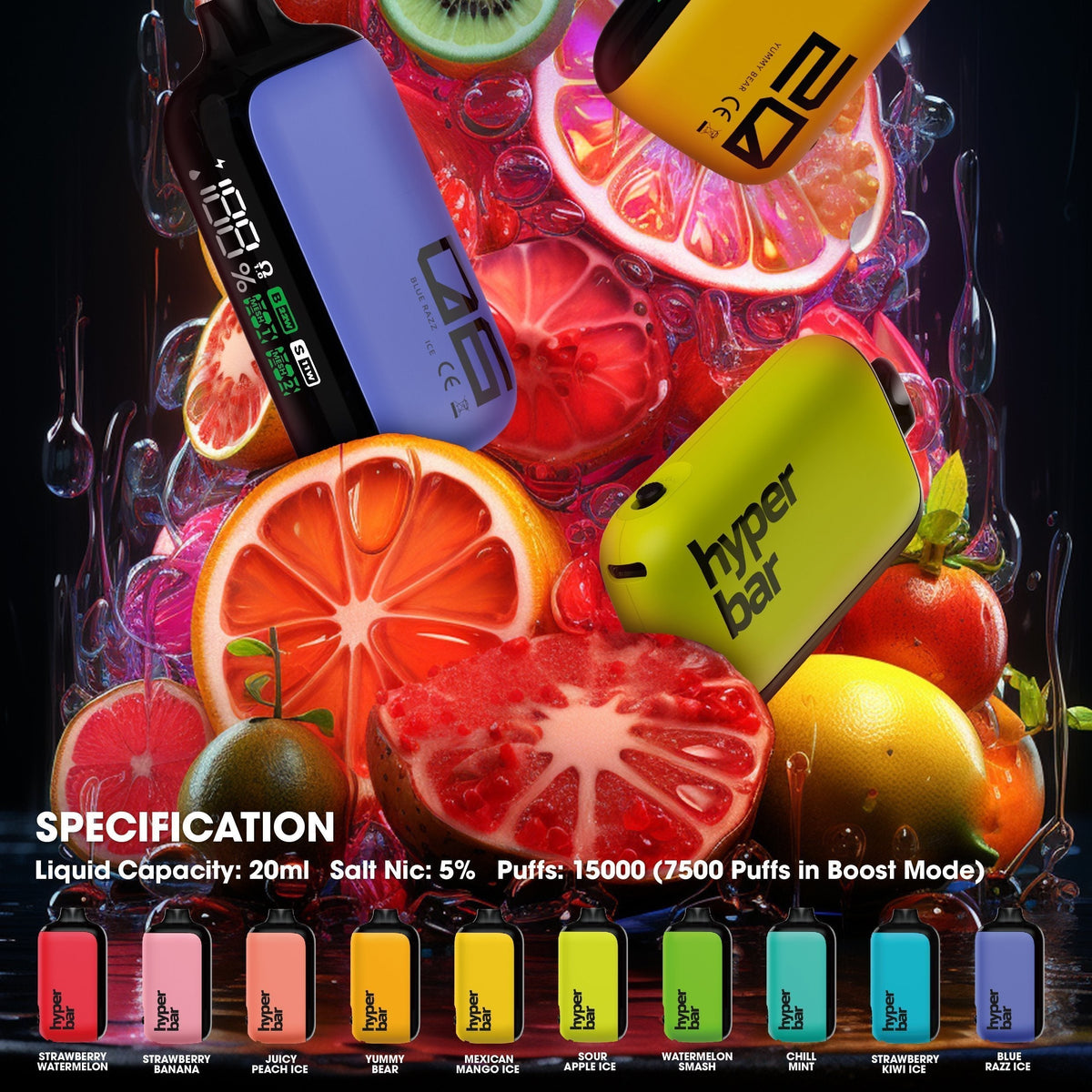MEXICAN MANGO ICE & Hyperbar PX 15000 PUFFS(🔥double flavor)