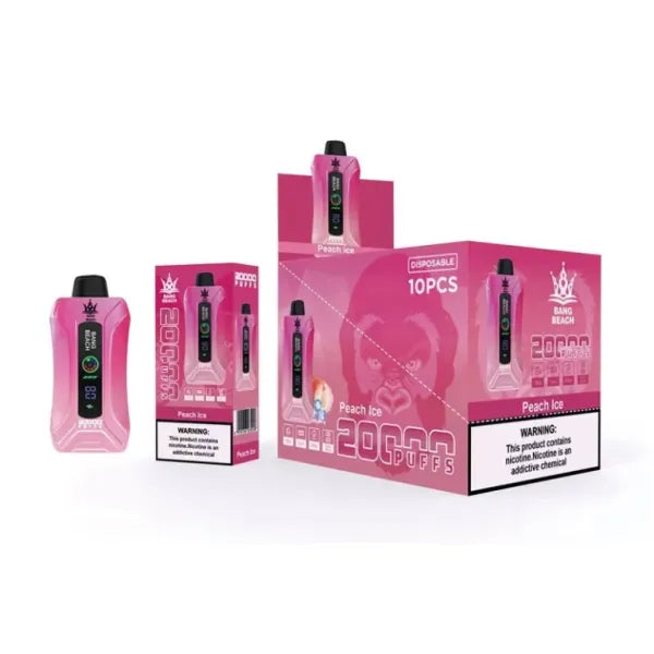 Bang BEACH 20000 Puffs 20K -  5% Nic Salt, Smart Display-650mAh Battery, 35ml E-liquid, Multiple Nicotine 12 Flavors