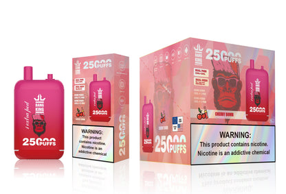 Bang King 25000 Puffs - 46mL pre-filled e-liquid Dual Tank (0% to 5% Nicotine);650mAh Battery 12 Flavors