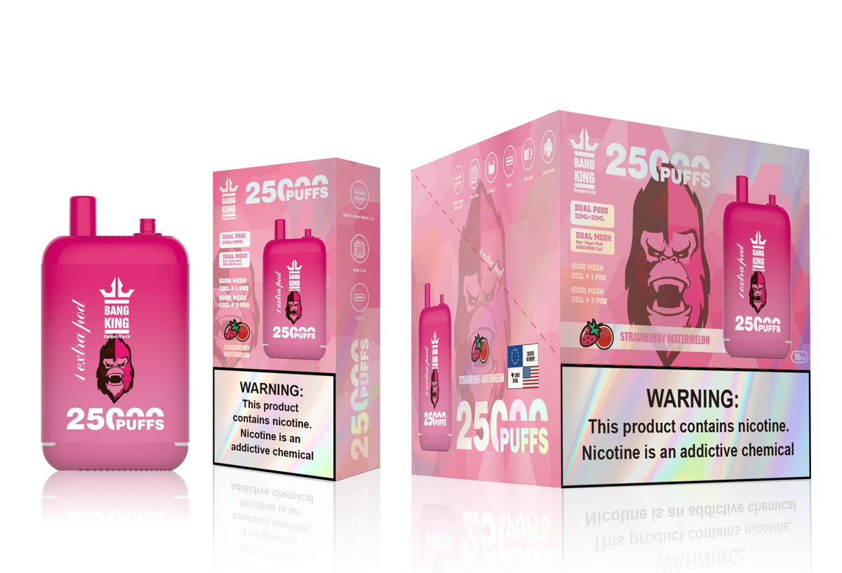 Bang King 25000 Puffs - 46mL Dual Tank (0%-5% Nicotine) 650mAh Battery 12 Flavors