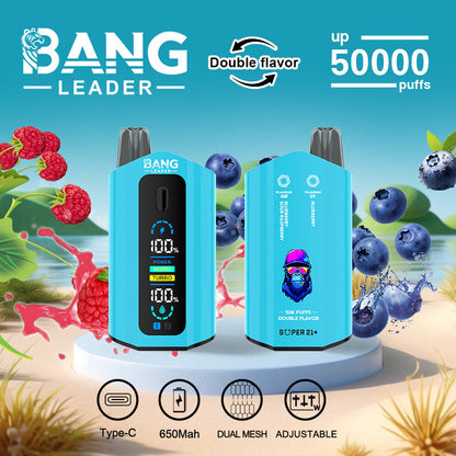 Bang Leader 50000 Disposable Vape - 50K Puffs, 36mBang Leader 50000 Puffs Disposable Vape (0% to 5% Nicotine) – Dual Pods(20mL+20mL) Unmatched Performance 650mAh battery 12 Flavors &nbsp;l E-Liquid (0-5% Nicotine) 36mL650mAh 12 Flavors
