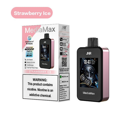JNR MediaMax 40000 Puffs Disposable Vape Wholesale  5% nicotine 21ml e-liquid  1000 mah Battery 10 flavors