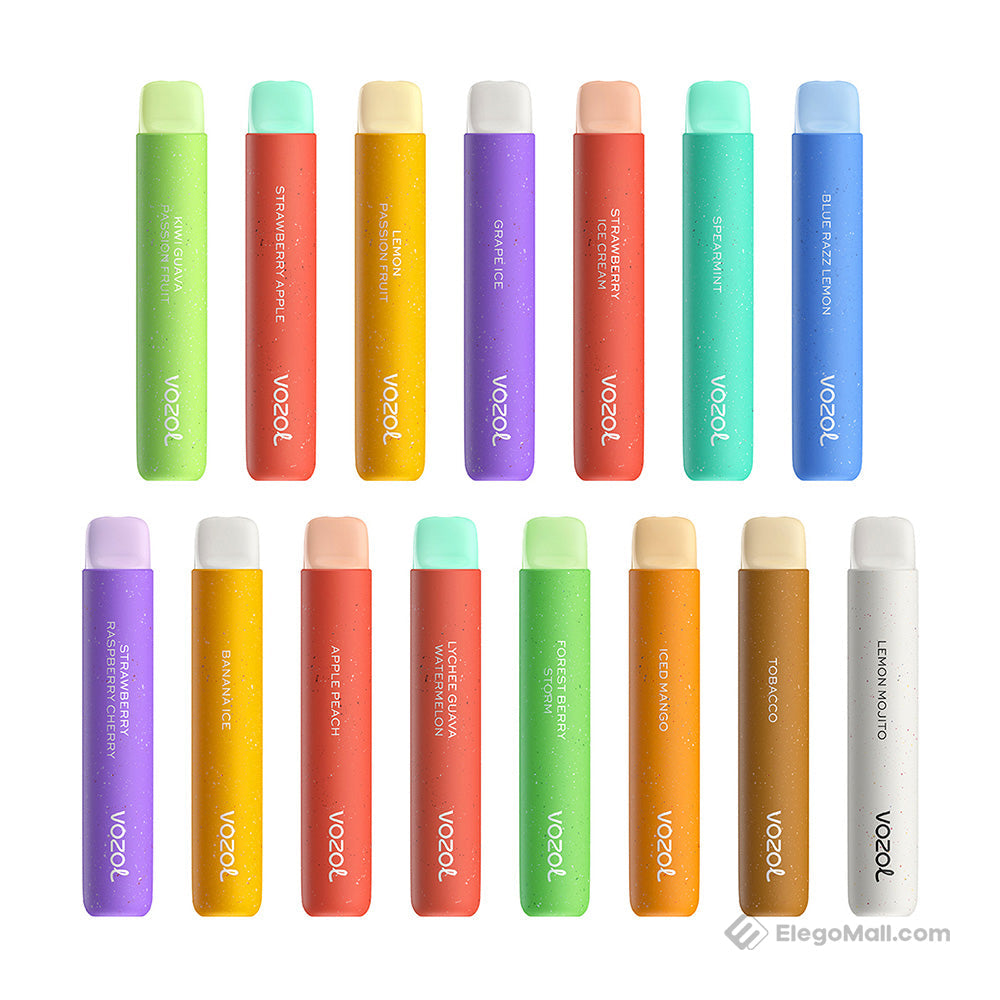 Vozol Star 600 puffs  10 Pc of Bundle Disposable Vape Kit 20mg Nicotine  550mAh battery  15 Flavors