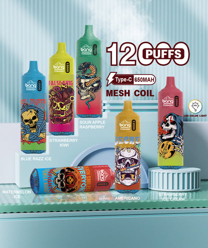 BangKing 12000 Puffs Smart Full Screen Turn Ice Wholesale Disposable Vape Puff 12k Prefilled Pod-850mAh Battery, 40ml E-liquid, Multiple Nicotine 12 Flavors