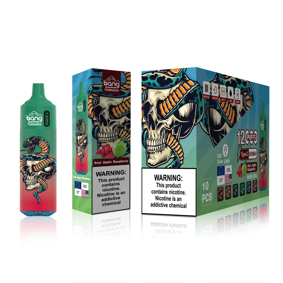 BangKing 12000 Puffs Smart Full Screen Turn Ice Wholesale Disposable Vape Puff 12k Prefilled Pod-850mAh Battery, 40ml E-liquid, Multiple Nicotine 12 Flavors