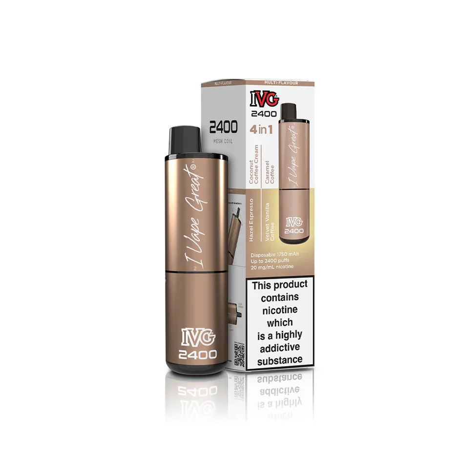 IVG 2400  MULTI FLAVOUR EDITION Disposable Vape lodging 4 x 2ml units 20 mg TPD