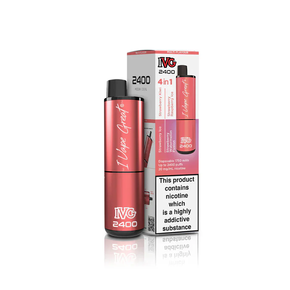 IVG 2400  MULTI FLAVOUR EDITION Disposable Vape lodging 4 x 2ml units 20 mg TPD