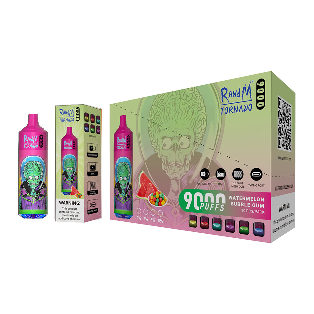 RAndM Tornado 9000 Puffs Disposable Vape Box Of 10