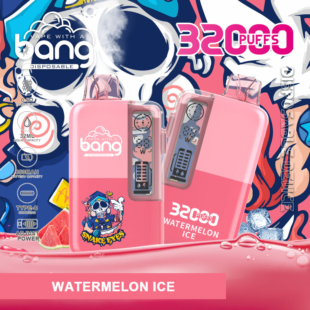 Bang 32000 Puffs Disposable Vape – 650mAh Battery, 32ml E-liquid, Multiple Nicotine Strength Options  12 Flavors