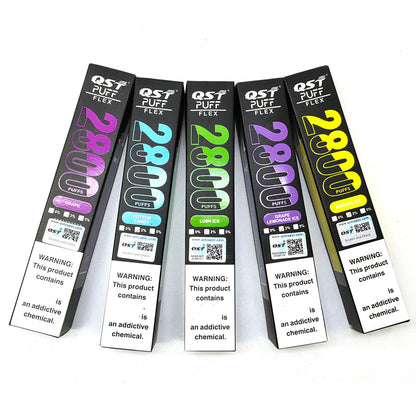 QST Puff Flex 2800 Puffs Vape Disposable Wholesale Electronic Cigarettes 0% 2% 3% 5% 8 ml Pod 850mah Battery Pen Minimum Order 100pcs