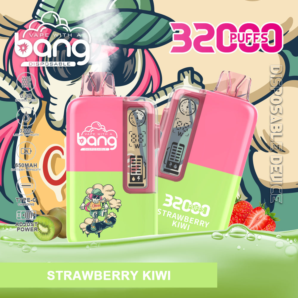 Bang 32000 Puffs Disposable Vape – 650mAh Battery, 32ml E-liquid, Multiple Nicotine Strength Options  12 Flavors