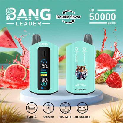 Bang Leader 50000 Disposable Vape - 50K Puffs, 36mBang Leader 50000 Puffs Disposable Vape (0% to 5% Nicotine) – Dual Pods(20mL+20mL) Unmatched Performance 650mAh battery 12 Flavors &nbsp;l E-Liquid (0-5% Nicotine) 36mL650mAh 12 Flavors