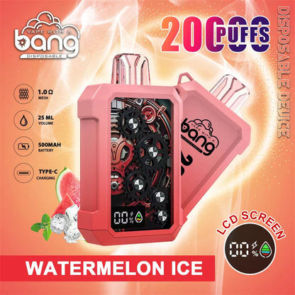 Bang King Double Crystal 20000 Puffs Vape 20K Disposable Vape Pen E Cigarette Prefilled-500mAh Battery, 25ml E-liquid, Multiple Nicotine 12 Flavors