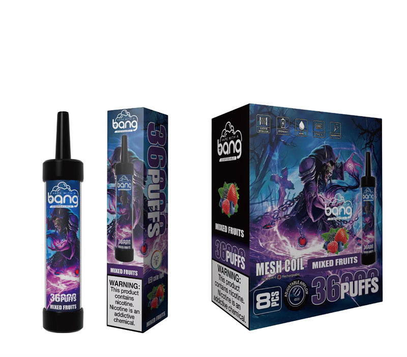 Bang 36000 Puffs Disposable Vape -650mAh Battery, 40ml E-liquid, Multiple Nicotine 12 Flavors
