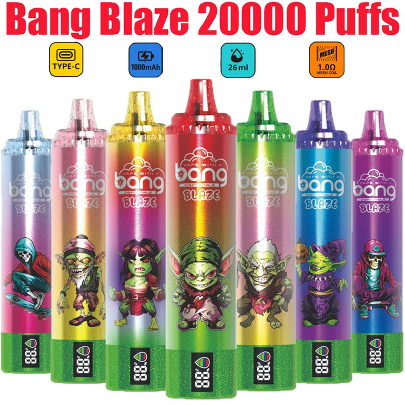 Bang 20000 Puff Canada Bar E Cigarette Atvs 15000/18000 Coming10000 Thunder 20000 Crystal 20000 Explorer Shisha Explorer Disposable Vape Wholesale-1000mAh Battery, 26ml E-liquid, Multiple Nicotine 12 Flavors