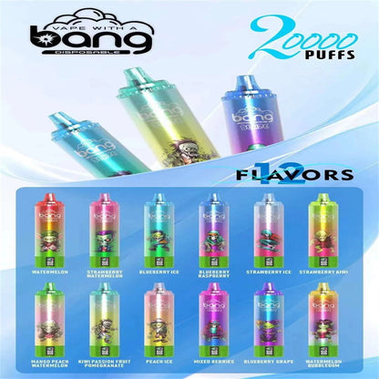 Bang 20000 Puff Canada Bar E Cigarette Atvs 15000/18000 Coming10000 Thunder 20000 Crystal 20000 Explorer Shisha Explorer Disposable Vape Wholesale-1000mAh Battery, 26ml E-liquid, Multiple Nicotine 12 Flavors