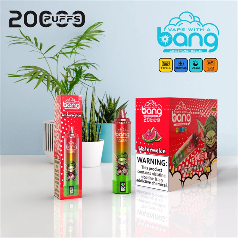 Bang 20000 Puff Canada Bar E Cigarette Atvs 15000/18000 Coming10000 Thunder 20000 Crystal 20000 Explorer Shisha Explorer Disposable Vape Wholesale-1000mAh Battery, 26ml E-liquid, Multiple Nicotine 12 Flavors