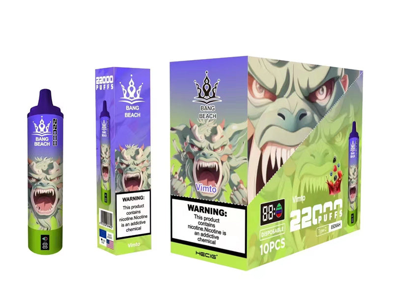 Wholesale Disposable Vape Pen Bang Beach 22000 Puffs with Smart Screen -850mAh Battery, 36ml E-liquid, Multiple Nicotine 12 Flavorsd