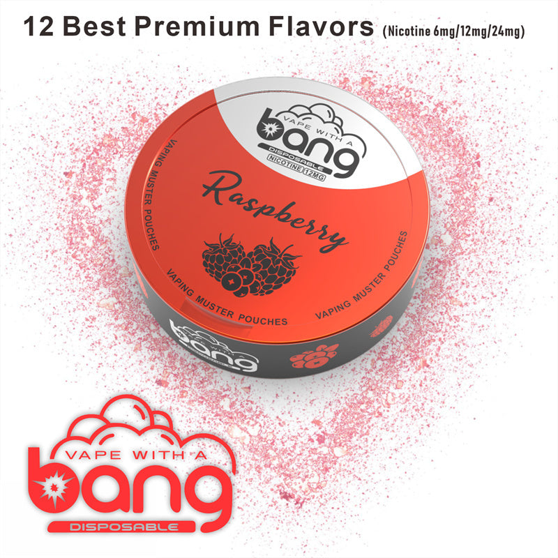 Factory sales Bang VAPING MUSTER POUCHES Nicotine 6mg/12mg/18mg -Multiple Nicotine 12 Flavors