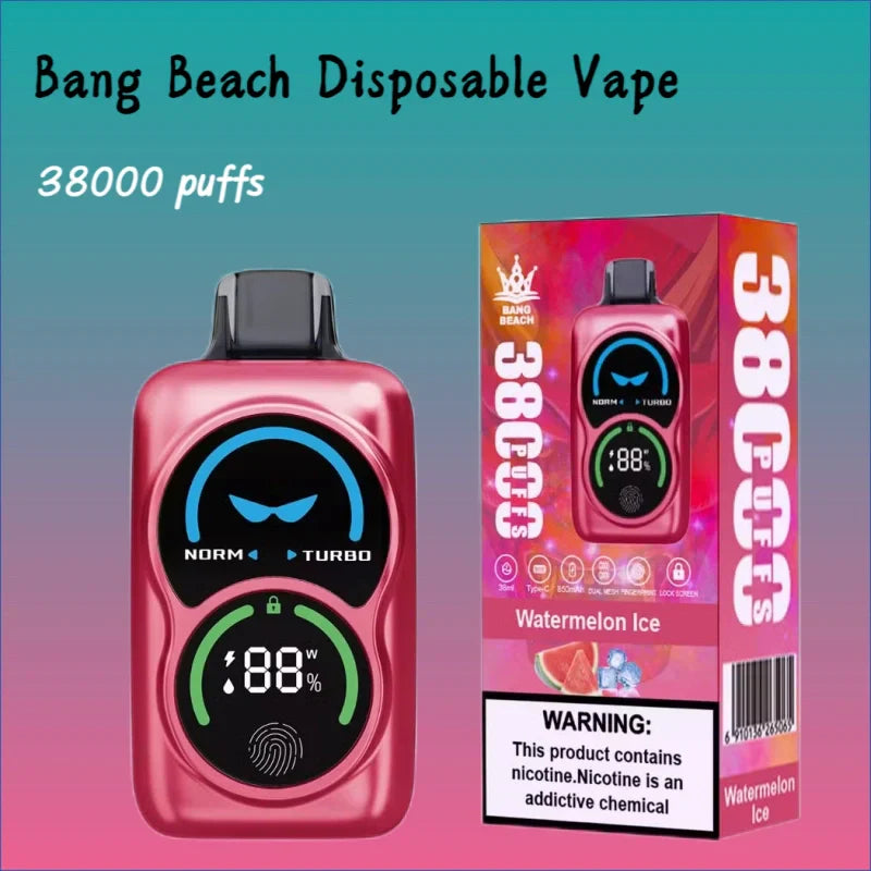 Bang Beach 38000 Diposable Vape Discount Price Good Sale Vape-850mAh Battery, 38ml E-liquid, Multiple Nicotine 12 Flavors