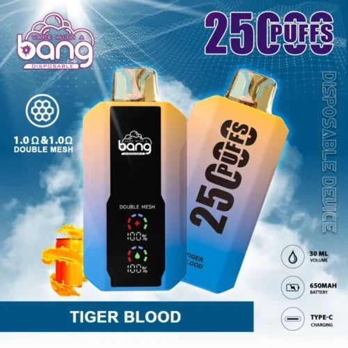 Bang 25000 Puffs LCD Screen Vape Dual Bang 25000 Puffs Vape 25K Disposable Vape Pen E Cigarette Prefilled 30ml 650mAh Disposable Vape 12 Flavors