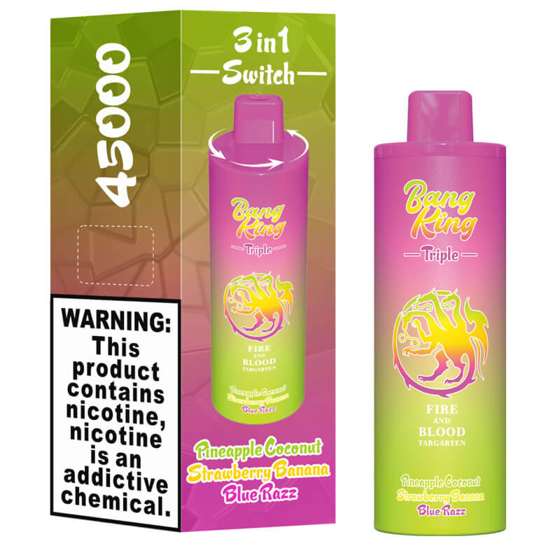 Bang King Triple 45000 Puffs Disposable Vape - 3*15ml E-Liquid, 650mAh Battery 12 Flavors