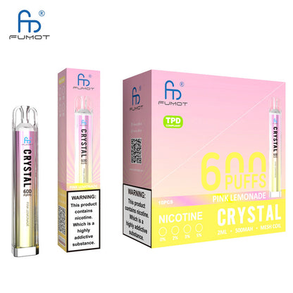 RandM Crystal 600 Puffs Disposable Vape - 2ml, 12 Flavors, Rechargeable