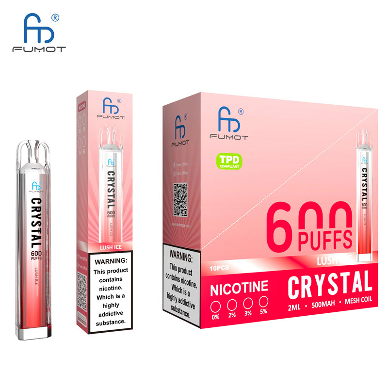 RandM Crystal 600 Puffs Disposable Vape - 2ml, 12 Flavors, Rechargeable