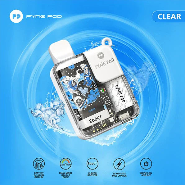 PACK OF 5 PC OFFER - Pynepod 8500 Puffs Disposable Vape 16 Flavors 20mg Nico 2ML Battery Display 550mAh battery