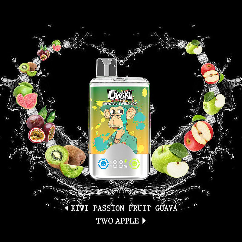 Uwin Twins Crystal 40k Disposable Vape Top Sale-850mAh battery, 30ml E-liquid, Multiple Nicotine 10 Flavors