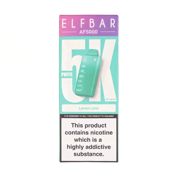 PACK OF 5 PC-  Elf Bar AF5000 Disposable Vape TPD UK
