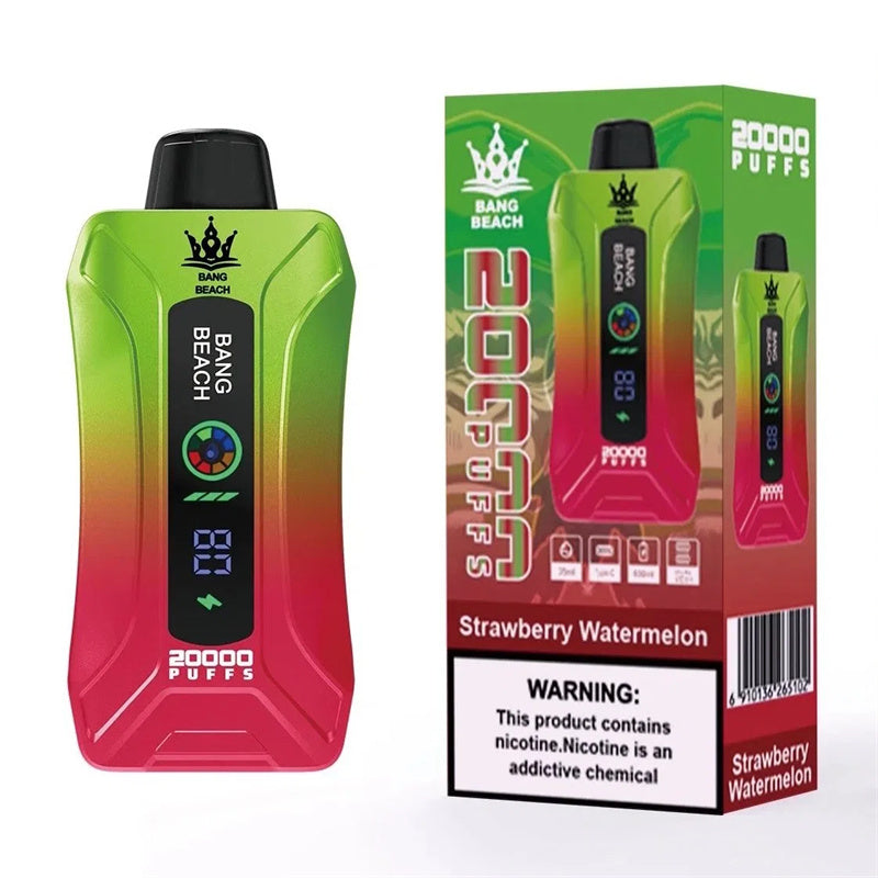 Bang Beach Factory 20000 Puff 20000 With Screen Display 0% 2% 3% 5% Nicotine Disposable Vape-650mAh Battery, 35ml E-liquid, Multiple Nicotine 12 Flavors