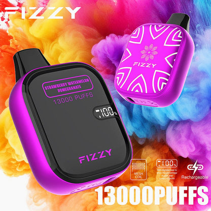 Fizzy Boom 13k Puffs Disposable Vape | 21ML E-liquid, Mesh Coil, LCD Screen