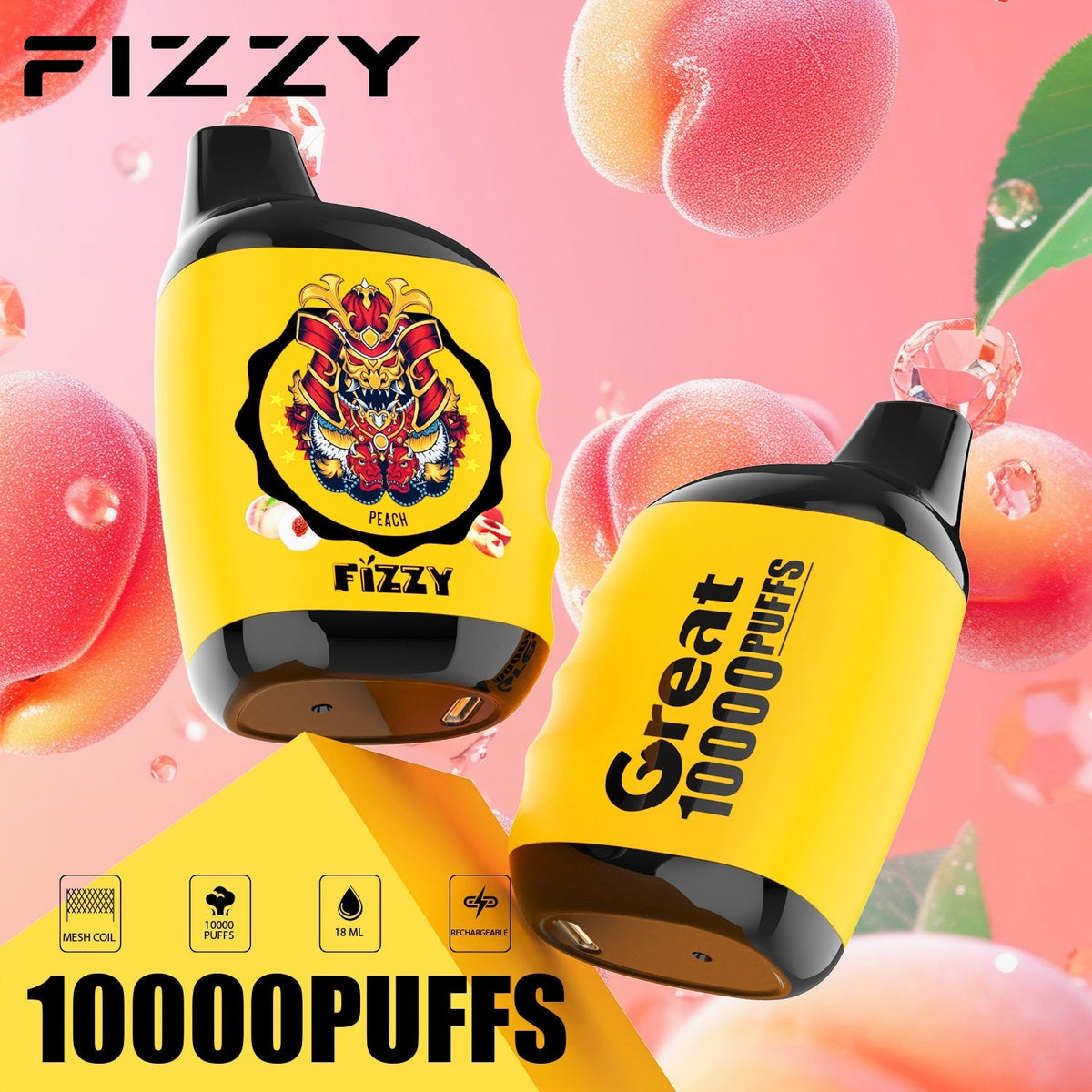 FIZZY Great – Compact 10K Puffs Disposable Vape | Mesh Coil & 18ML E-Liquid