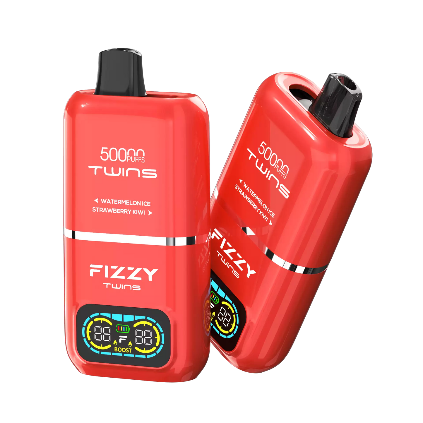 Fizzy Twins 50000 Puffs Dual Tank Double Flavor 12 Colors 2% 5% Low Nicotine Bulk Buy Rechargeable Disposable Vapes Pen Wholesale