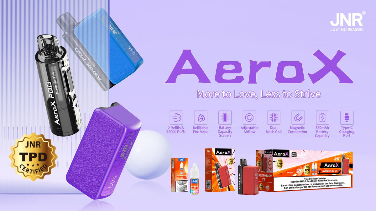 JNR Aero X 32000 puffs bar 20mg nicotine (Box of 10) 10 Flavors