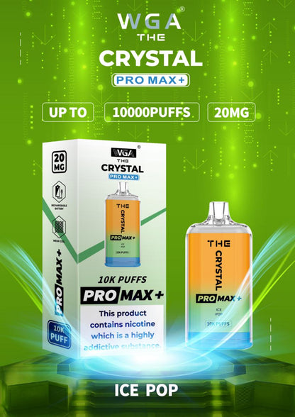 The Crystal Pro Max + 10000 Puffs Disposable Vape Pod