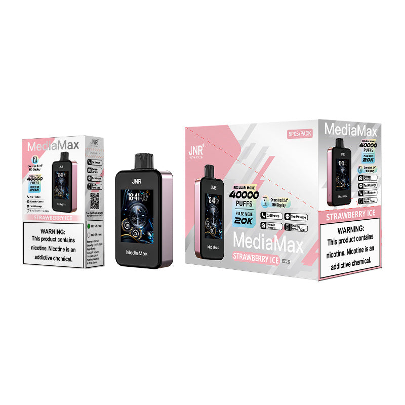 JNR Media Max 40000 Puffs 40k Bluetooth Display Touchscreen Smart Phone Disposable Vape Electronic Cigarette 21ml  1000mAh 10 Flavors